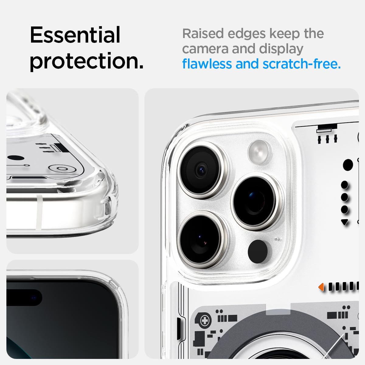 iPhone 16 Pro Hybrid Neo One Series, Machinery Design Shockproof Case with Magsafe - Clear